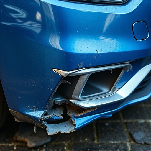 damaged car bumper