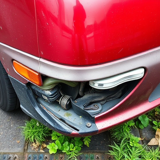 damaged car bumper