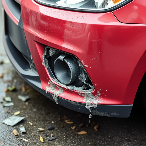 damaged car bumper
