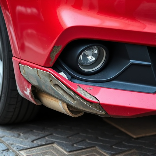 damaged car bumper