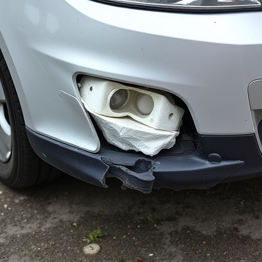 damaged car bumper