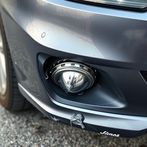 damaged car bumper