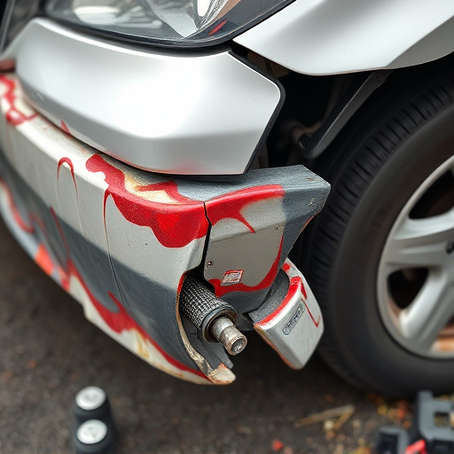 damaged car bumper