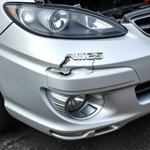damaged car bumper