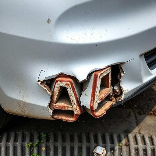 damaged car bumper
