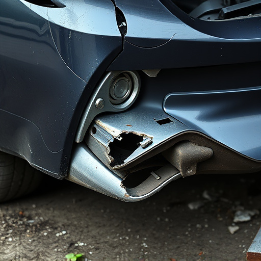 damaged car bumper