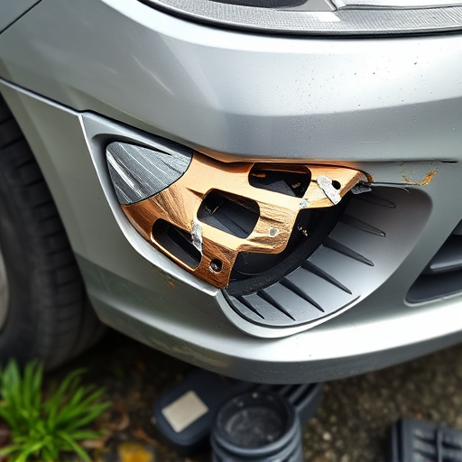 damaged car bumper