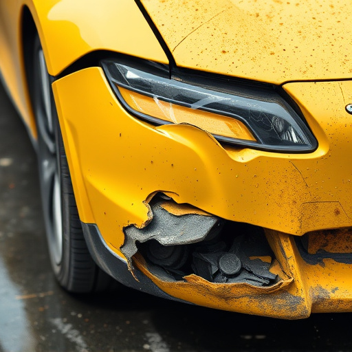 damaged car bumper