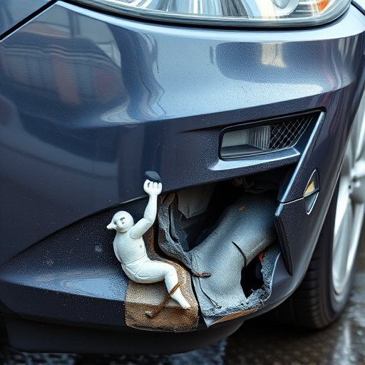 damaged car bumper