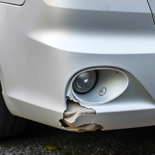 damaged car bumper