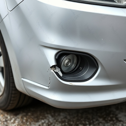 damaged car bumper