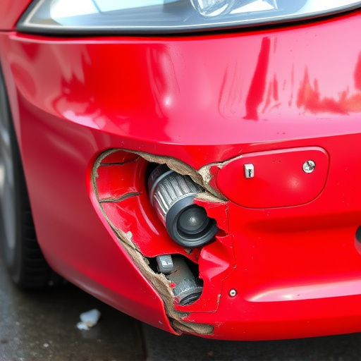 damaged car bumper