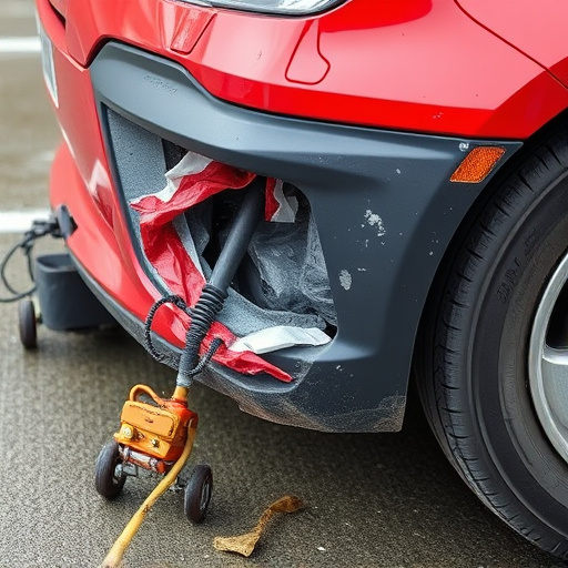 damaged car bumper