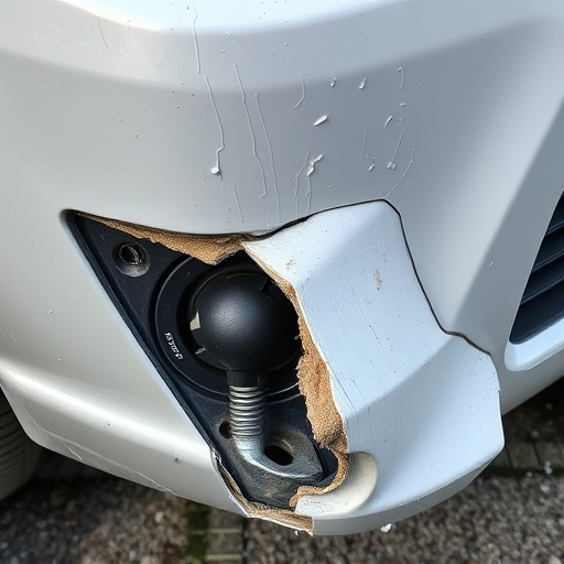 damaged car bumper
