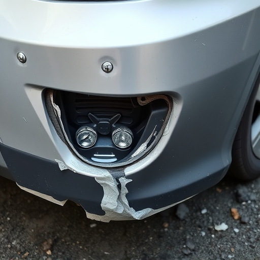 damaged car bumper