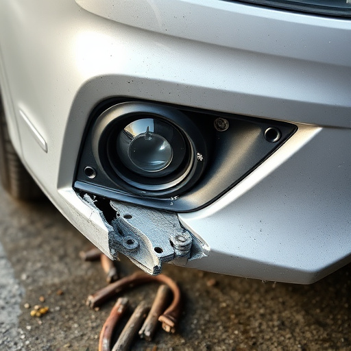 damaged car bumper