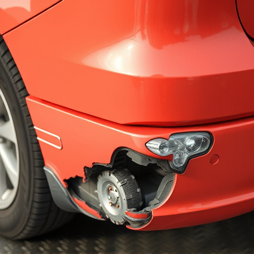 damaged car bumper