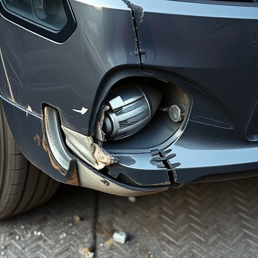 damaged car bumper