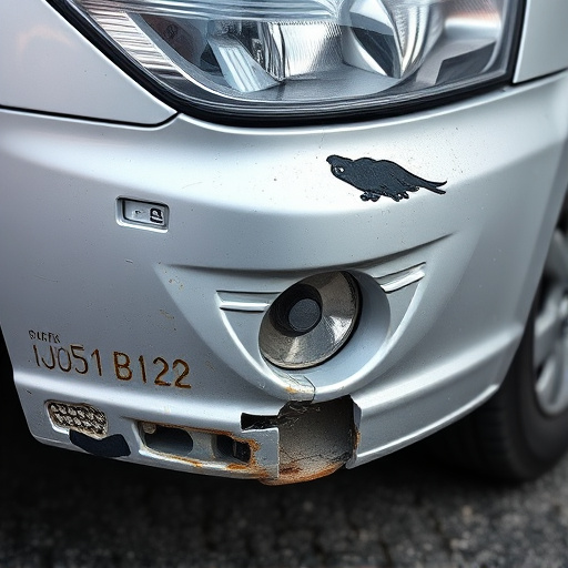 damaged car bumper
