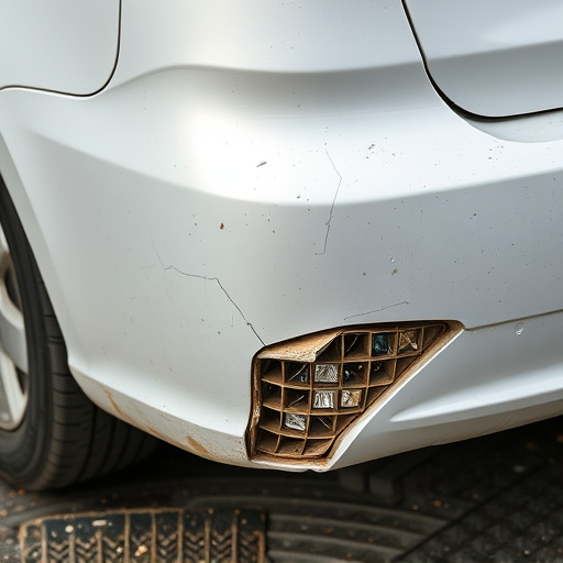 damaged car bumper