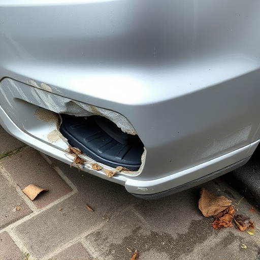 damaged car bumper