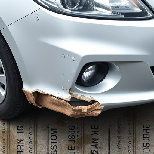 damaged car bumper