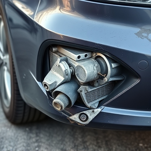 damaged car bumper