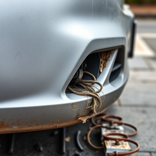 damaged car bumper