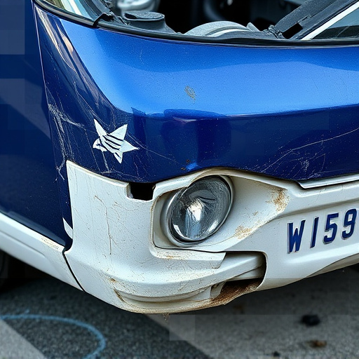 damaged car bumper