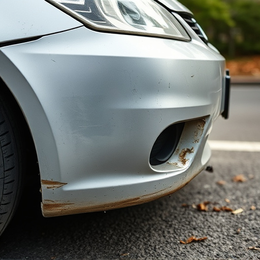 damaged car bumper