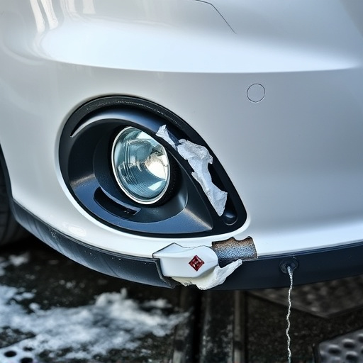 damaged car bumper