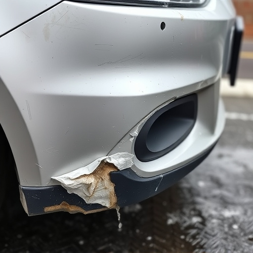 damaged car bumper