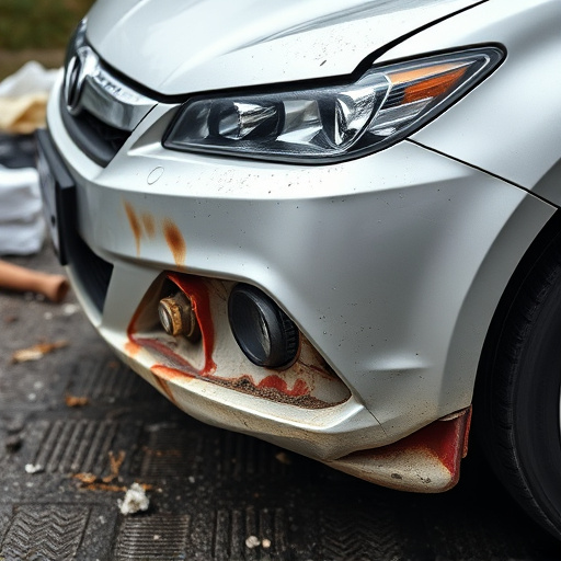 damaged car bumper