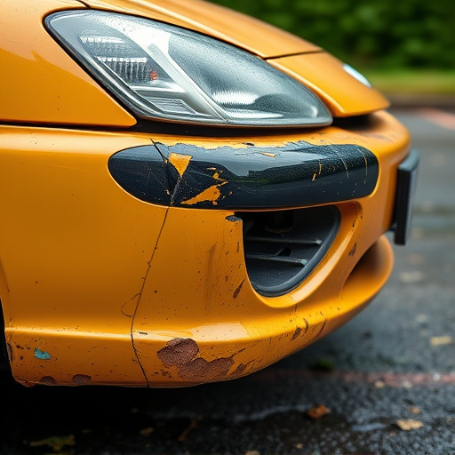 damaged car bumper