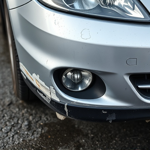 damaged car bumper