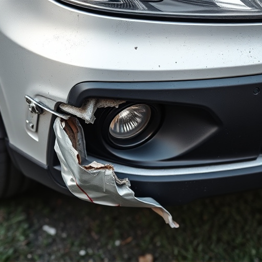 damaged car bumper