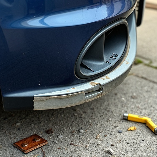 damaged car bumper
