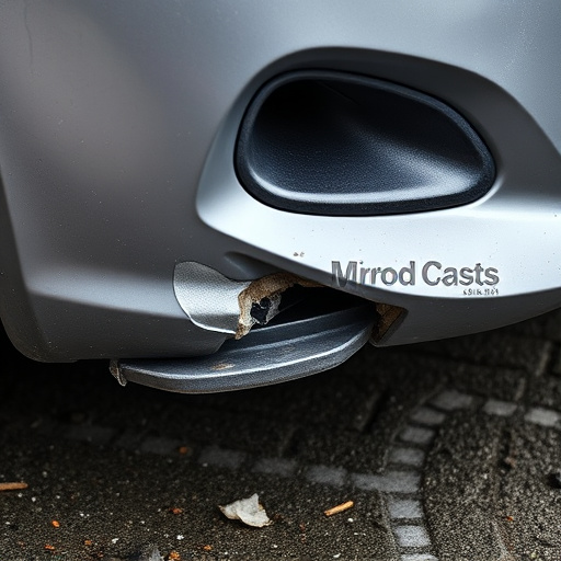damaged car bumper
