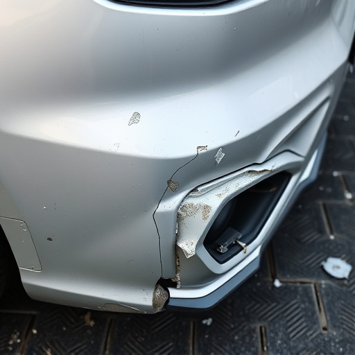 damaged car bumper