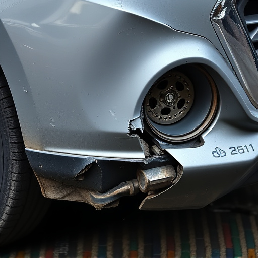 damaged car bumper