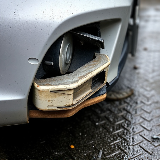 damaged car bumper