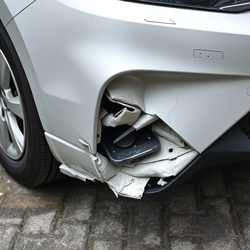 damaged car bumper
