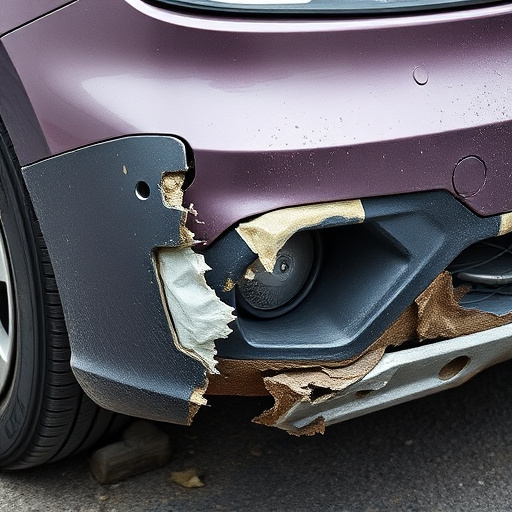 damaged car bumper