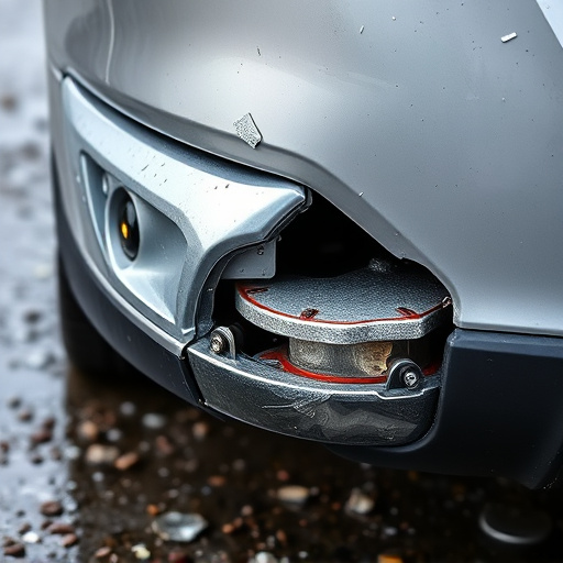 damaged car bumper