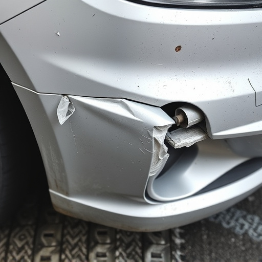 damaged car bumper
