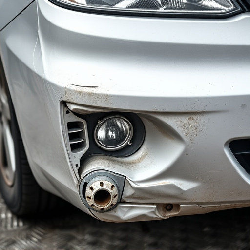 damaged car bumper