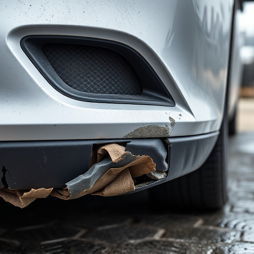 damaged car bumper