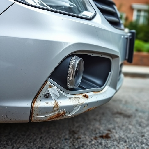 damaged car bumper
