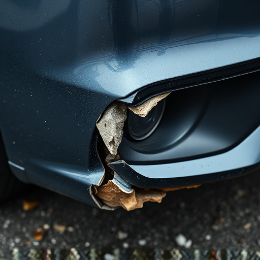 damaged car bumper