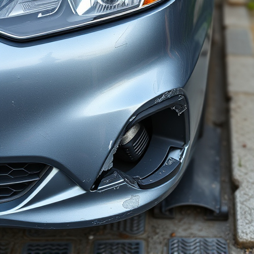 damaged car bumper